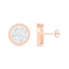 0.95 CT. T.W. Composite Diamond Circle Stud Earrings in 10K Rose Gold