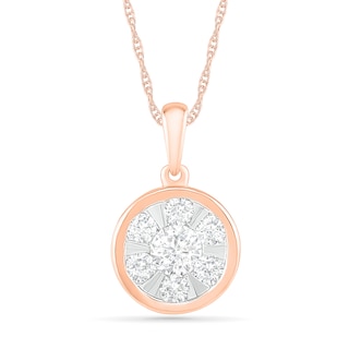 0.45 CT. T.W. Composite Diamond Circle Pendant in 10K Rose Gold