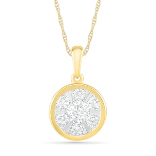 0.45 CT. T.W. Composite Diamond Circle Pendant in 10K Gold