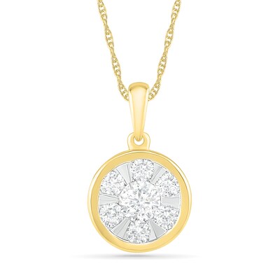 0.45 CT. T.W. Composite Diamond Circle Pendant in 10K Gold