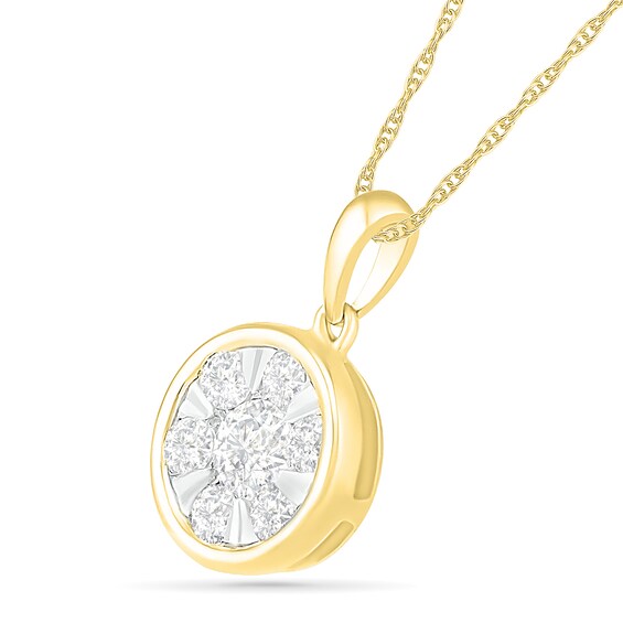 0.45 CT. T.W. Composite Diamond Circle Pendant in 10K Gold