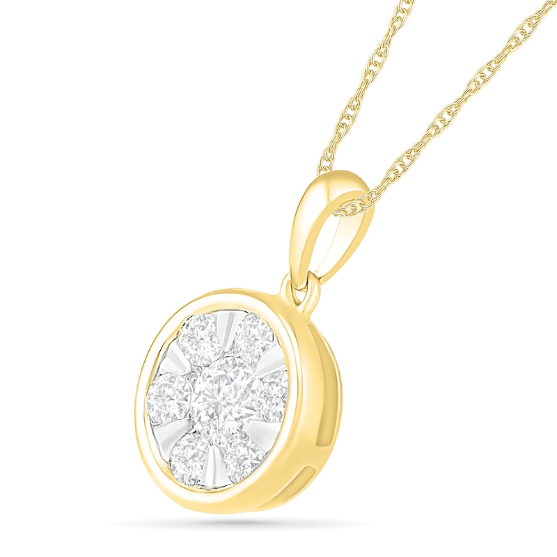 0.45 CT. T.W. Composite Diamond Circle Pendant in 10K Gold|Peoples Jewellers