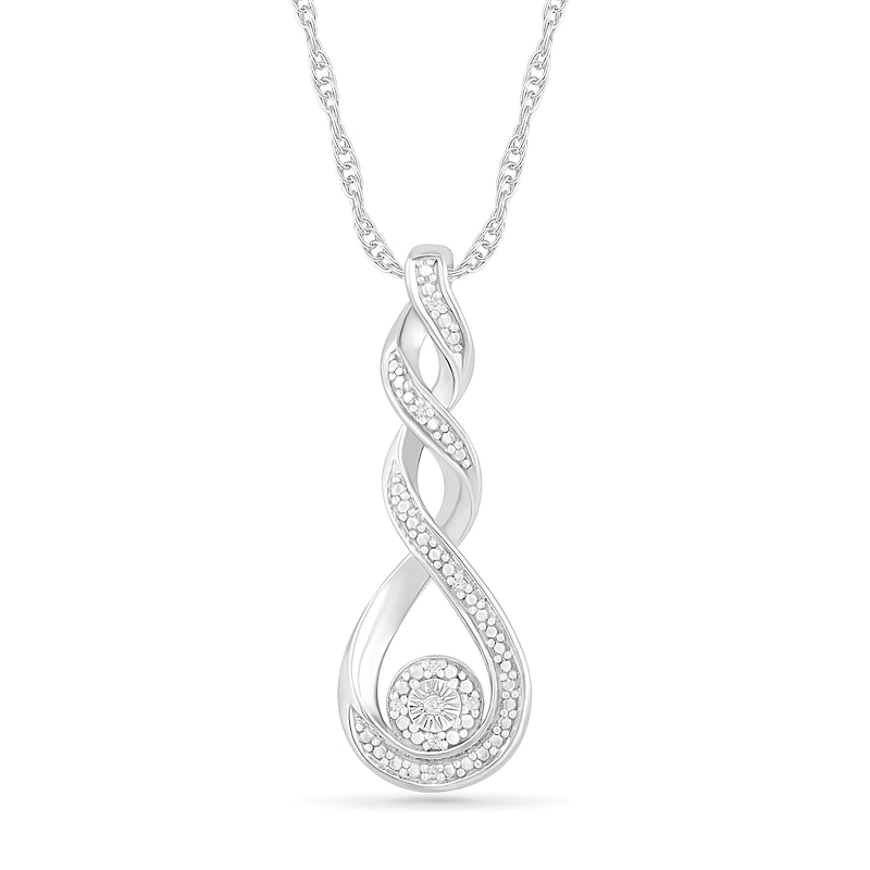 Diamond Accent Cascading Teardrop Pendant in Sterling Silver|Peoples Jewellers