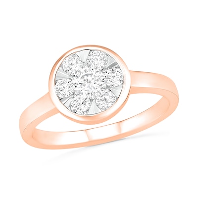 0.45 CT. T.W. Composite Diamond Circle Ring in 10K Rose Gold