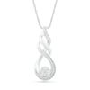 Thumbnail Image 0 of Diamond Accent Cascading Flame Pendant in Sterling Silver