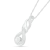 Diamond Accent Cascading Flame Pendant in Sterling Silver