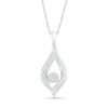 Thumbnail Image 0 of 0.145 CT. T.W. Diamond Open Flame Pendant in Sterling Silver