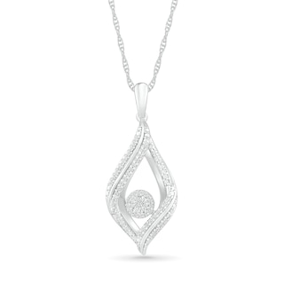 0.145 CT. T.W. Diamond Open Flame Pendant in Sterling Silver