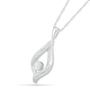 0.145 CT. T.W. Diamond Open Flame Pendant in Sterling Silver