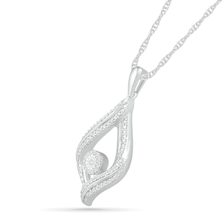 0.145 CT. T.W. Diamond Open Flame Pendant in Sterling Silver