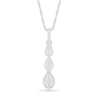 Diamond Accent Triple Teardrop Pendant in Sterling Silver