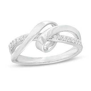 0.09 CT. T.W. Diamond Ribbon Overlay Ring in 10K Gold