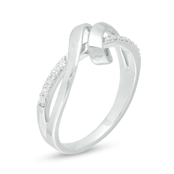 0.09 CT. T.W. Diamond Ribbon Overlay Ring in 10K Gold