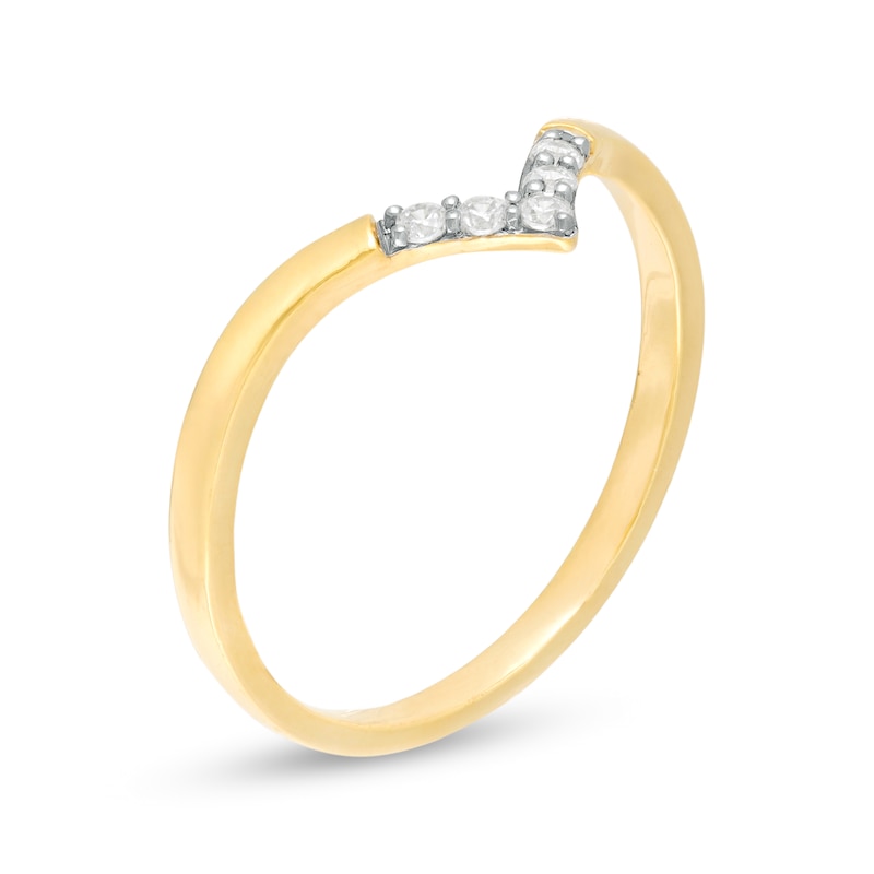 0.07 CT. T.W. Diamond Chevron Ring in 10K Gold|Peoples Jewellers