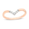 0.07 CT. T.W. Diamond Chevron Ring in 10K Rose Gold