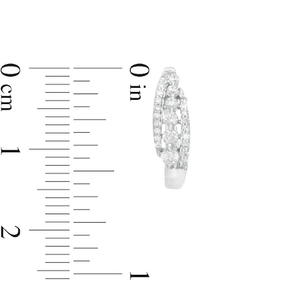 0.37 CT. T.W. Journey Diamond Edge Hoop Earrings in Sterling Silver
