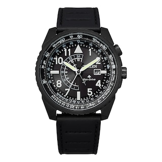 Men's Citizen Eco-Drive® Promaster Nighthawk Strap Watch with Black Dial (Model: BJ7135-02E)