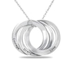 Thumbnail Image 1 of Engravable Inspirational Triple Interlocking Rings Pendant in Sterling Silver (1-3 Lines)