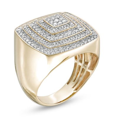 Men's 1.00 CT. T.W. Square Composite Diamond Multi-Frame Ring in 10K Gold