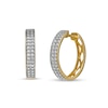 Men's 0.25 CT. T.W. Diamond Double Row Hoop Earrings in 10K Gold