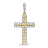 Thumbnail Image 0 of Men's 1.00 CT. T.W. Diamond Double Row Cross Necklace Charm in 10K Gold