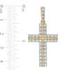 Thumbnail Image 1 of Men's 1.00 CT. T.W. Diamond Double Row Cross Necklace Charm in 10K Gold