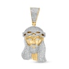 Thumbnail Image 0 of Men's 0.75 CT. T.W. Diamond Jesus Head Necklace Charm in 10K Gold