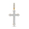 Thumbnail Image 0 of Men's 0.91 CT. T.W. Diamond Gothic-Style Cross Necklace Charm in 10K Gold