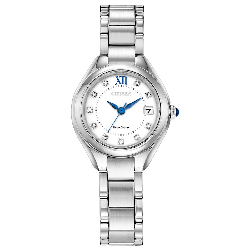 Ladies' Citizen Eco-Drive® Silhouette Crystal Accent Watch with White Dial (Model: EW2540-83A)