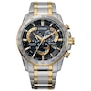 Men's Citizen Eco-Drive® Perpetual Chrono A-T Two-Tone Watch with Black Dial (Model: CB5894-50E)