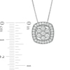 0.50 CT. T.W. Composite Diamond Cushion Frame Pendant in Sterling Silver