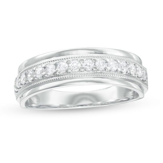 Men's 0.50 CT. T.W. Diamond Milgrain Anniversary Band in 10K Gold