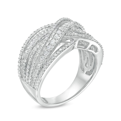 1.00 CT. T.W. Diamond Layered Overlay Ring in Sterling Silver