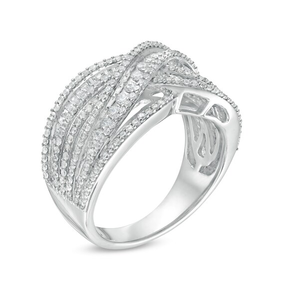 1.00 CT. T.W. Diamond Layered Overlay Ring in Sterling Silver