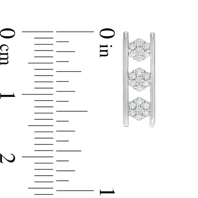 0.25 CT. T.W. Composite Diamond Linear Three Stone Station Drop Earrings in 10K Gold