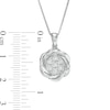Thumbnail Image 3 of 0.20 CT. T.W. Composite Diamond Swirl Frame Pendant and Stud Earrings Set in Sterling Silver