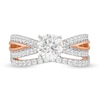 1.69 CT. T.W. Diamond Split Shank Bridal Set in 10K Rose Gold