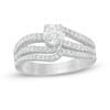 Thumbnail Image 0 of 1.23 CT. T.W. Diamond Wavy Bypass Split Shank Bridal Set in 10K White Gold