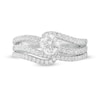 Thumbnail Image 3 of 1.23 CT. T.W. Diamond Wavy Bypass Split Shank Bridal Set in 10K White Gold