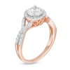 1.45 CT. T.W. Diamond Frame Twist Shank Engagement Ring in 10K Rose Gold