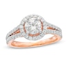 Thumbnail Image 0 of 1.29 CT. T.W. Diamond Frame Split Shank Engagement Ring in 10K Rose Gold