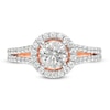 1.29 CT. T.W. Diamond Frame Split Shank Engagement Ring in 10K Rose Gold