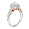 Thumbnail Image 2 of 1.29 CT. T.W. Diamond Frame Multi-Row Engagement Ring in 10K Two-Tone Gold