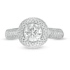 Thumbnail Image 3 of 1.29 CT. T.W. Diamond Frame Multi-Row Engagement Ring in 10K Two-Tone Gold