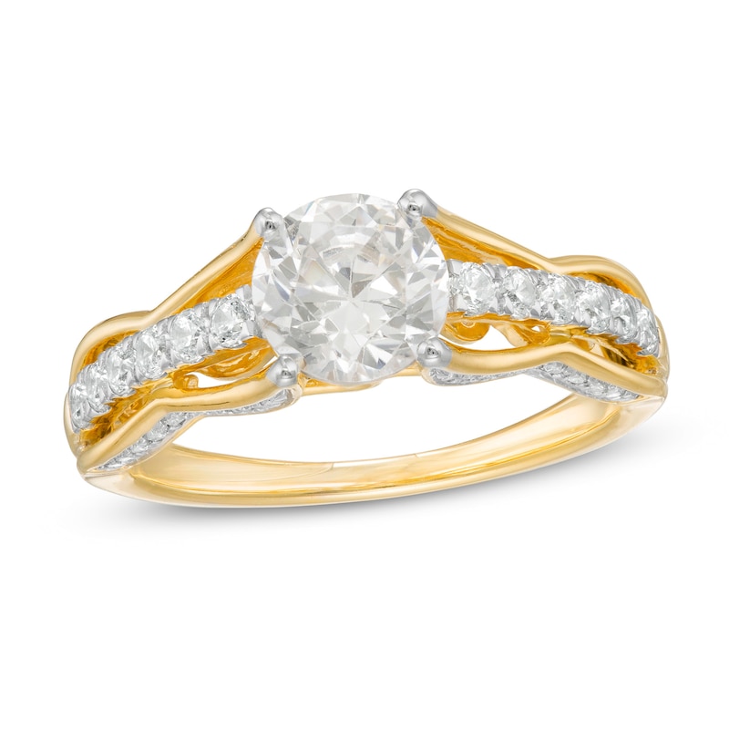 1.45 CT. T.W. Diamond Scallop Edge Engagement Ring in 10K Gold