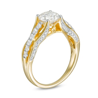 1.45 CT. T.W. Diamond Scallop Edge Engagement Ring in 10K Gold