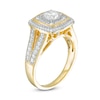 1.29 CT. T.W. Diamond Cushion Frame Split Shank Vintage-Style Engagement Ring in 10K Gold