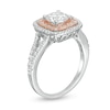 Thumbnail Image 2 of 1.45 CT. T.W. Diamond Double Cushion Frame Split Shank Engagement Ring in 10K Two-Tone Gold