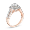 1.29 CT. T.W. Diamond Double Cushion Frame Engagement Ring in 10K Rose Gold