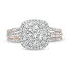 1.29 CT. T.W. Diamond Double Cushion Frame Engagement Ring in 10K Rose Gold